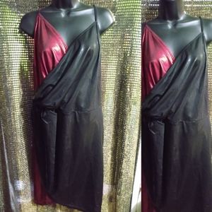 Plus Two Tone Satin Cami Dress